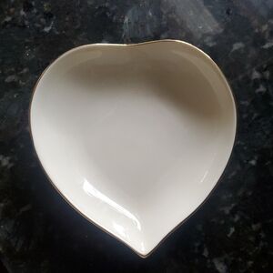 Lenox Cream Heart Dish with Gold Accent